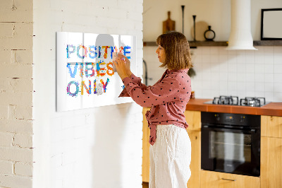 Magnetic dry erase board Positive vibes in a colorful style