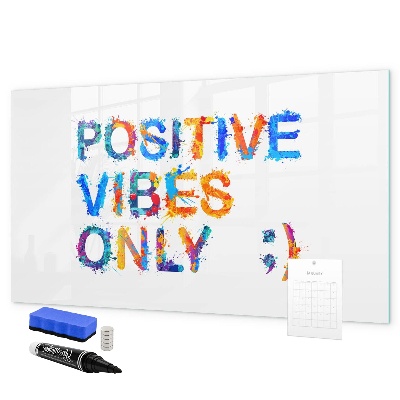 Magnetic dry erase board Positive vibes in a colorful style