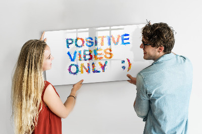 Magnetic dry erase board Positive vibes in a colorful style