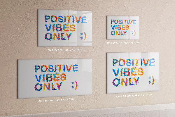 Magnetic dry erase board Positive vibes in a colorful style
