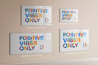 Magnetic dry erase board Positive vibes in a colorful style