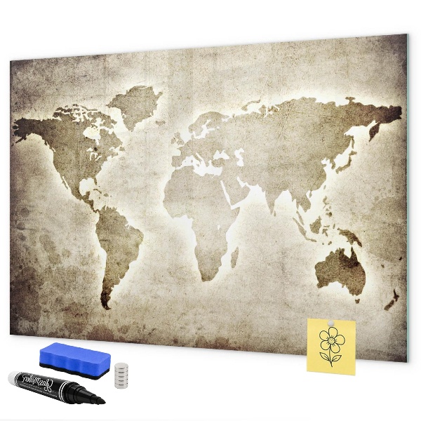 Magnetic dry erase board Memories Map with Personal Photos