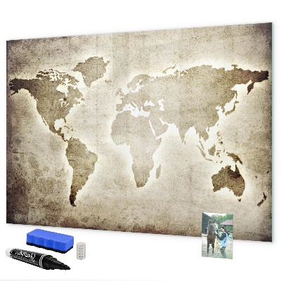 Magnetic dry erase board Memories Map with Personal Photos