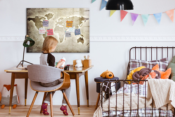 Magnetic dry erase board Memories Map with Personal Photos
