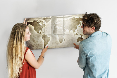 Magnetic dry erase board Memories Map with Personal Photos