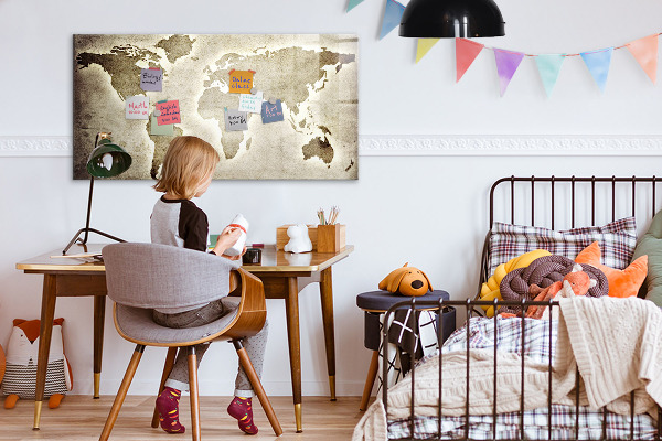 Magnetic dry erase board Memories Map with Personal Photos