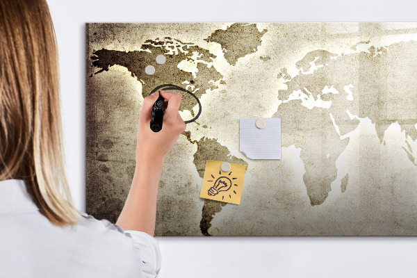 Magnetic dry erase board Memories Map with Personal Photos