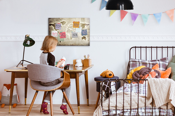 Magnetic dry erase board Memories Map with Personal Photos
