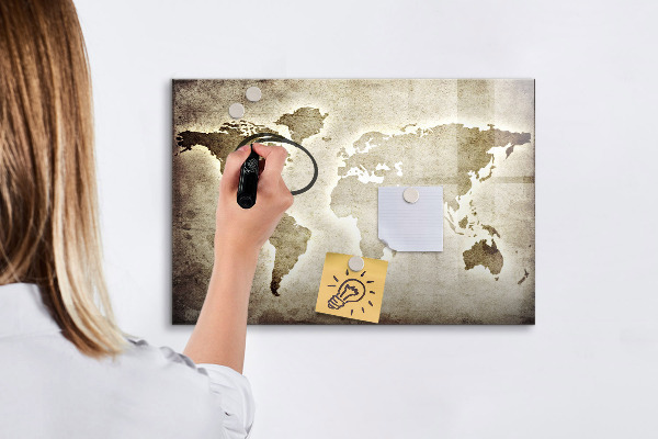 Magnetic dry erase board Memories Map with Personal Photos