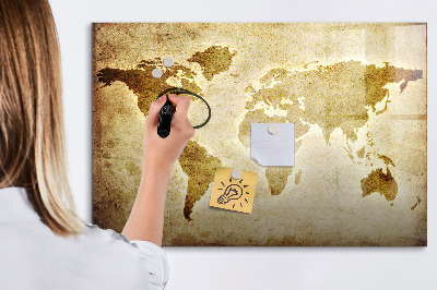 Dry erase board magnetic A world map with personal memories