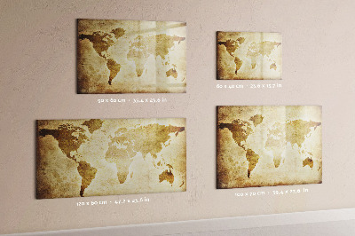Dry erase board magnetic A world map with personal memories