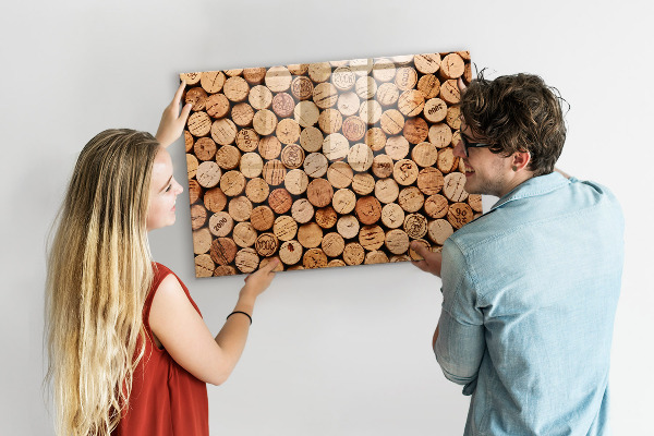 Dry erase board magnetic Wine Cork Photo Board