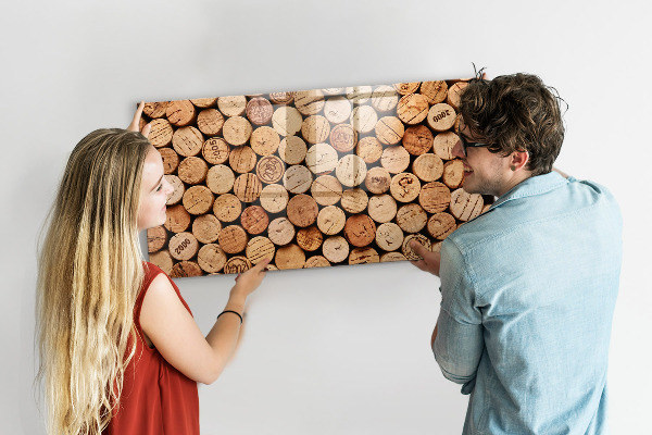Dry erase board magnetic Wine Cork Photo Board