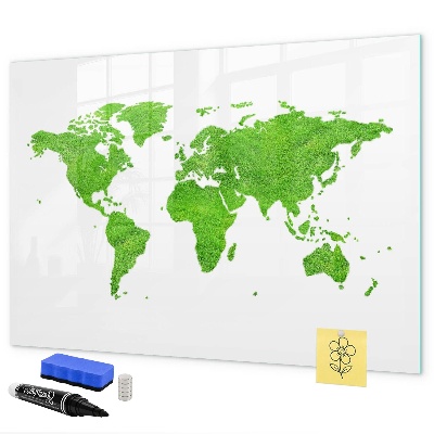 Magnetic dry erase board Green map with photo spots