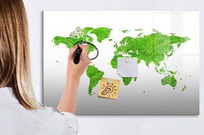 Magnetic dry erase board Green map with photo spots