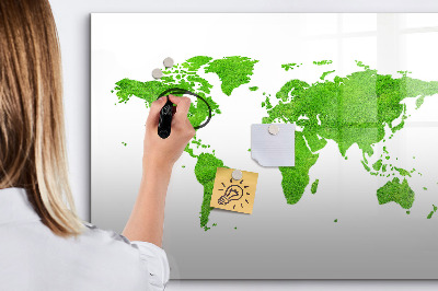 Magnetic dry erase board Green map with photo spots