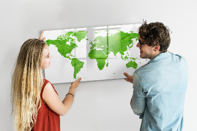 Magnetic dry erase board Green map with photo spots