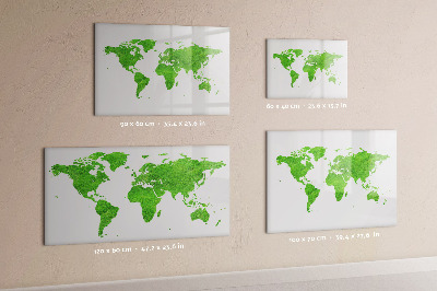 Magnetic dry erase board Green map with photo spots