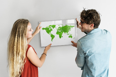 Magnetic dry erase board Green map with photo spots