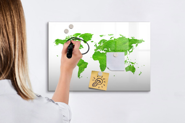 Magnetic dry erase board Green map with photo spots