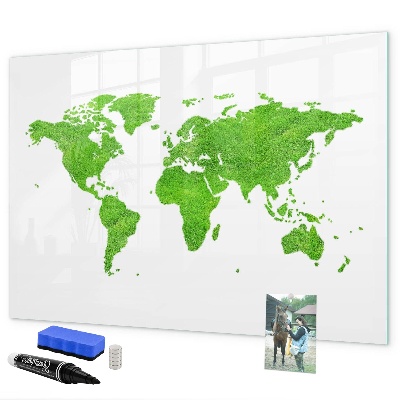 Magnetic dry erase board Green map with photo spots