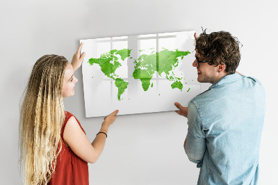 Magnetic dry erase board Green map with photo spots