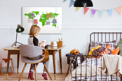Magnetic dry erase board Green map with photo spots