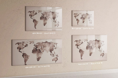 Dry erase board magnetic A world map with personal memories