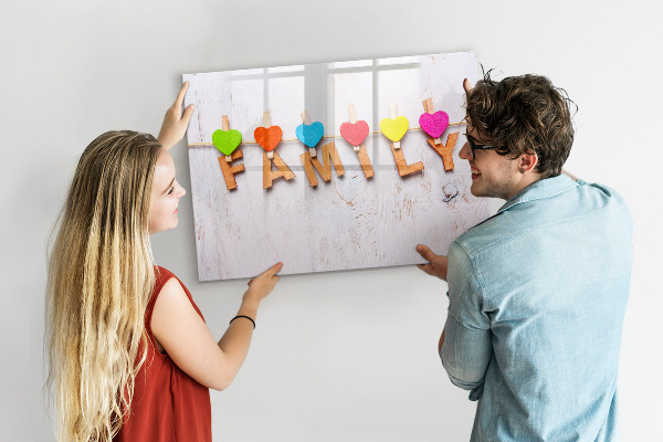 Dry erase board magnetic Colorful memories on a string of photos