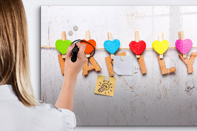 Dry erase board magnetic Colorful memories on a string of photos