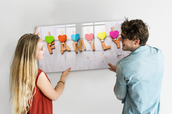 Dry erase board magnetic Colorful memories on a string of photos