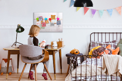 Dry erase board magnetic Colorful memories on a string of photos
