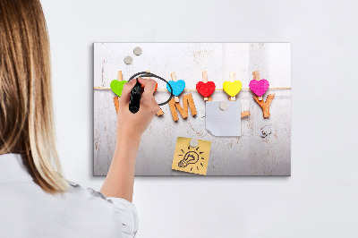 Dry erase board magnetic Colorful memories on a string of photos