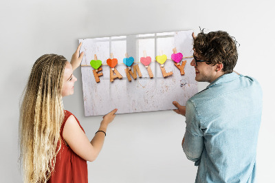 Dry erase board magnetic Colorful memories on a string of photos