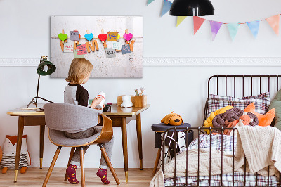 Dry erase board magnetic Colorful memories on a string of photos