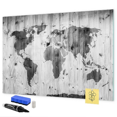 Magnetic dry erase board A world map with personal memories