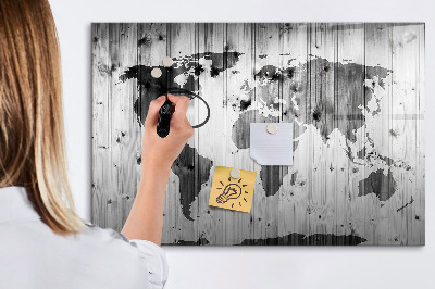 Magnetic dry erase board A world map with personal memories