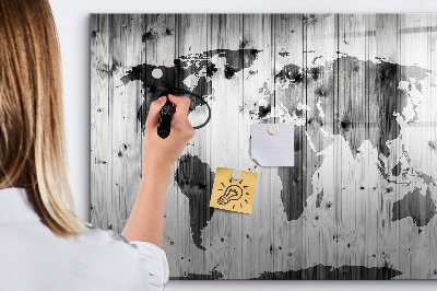 Magnetic dry erase board A world map with personal memories