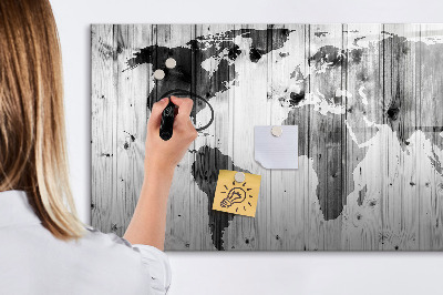 Magnetic dry erase board A world map with personal memories