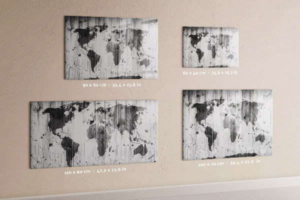 Magnetic dry erase board A world map with personal memories