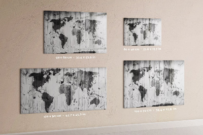 Magnetic dry erase board A world map with personal memories
