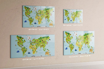 Magnetic dry erase board Interactive world map with photos