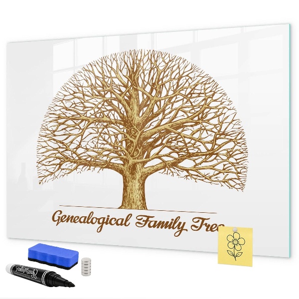 Dry erase board magnetic Family tree with space for photos