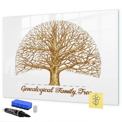 Dry erase board magnetic Family tree with space for photos
