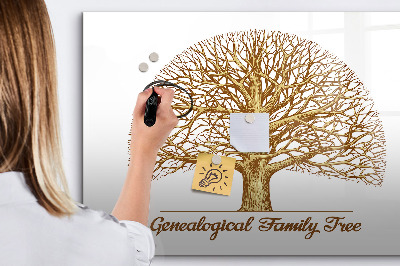 Dry erase board magnetic Family tree with space for photos
