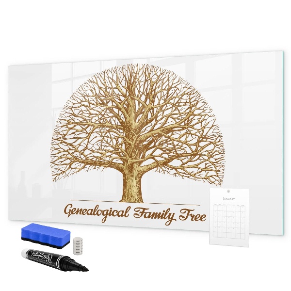 Dry erase board magnetic Family tree with space for photos
