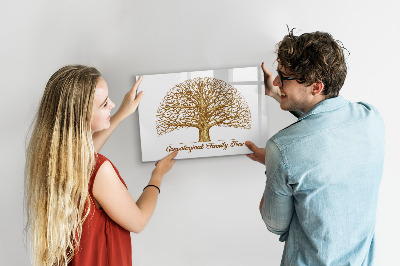 Dry erase board magnetic Family tree with space for photos
