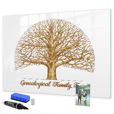 Dry erase board magnetic Family tree with space for photos