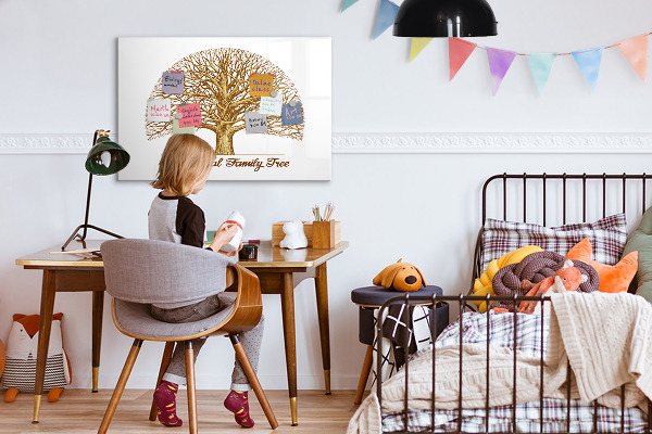 Dry erase board magnetic Family tree with space for photos