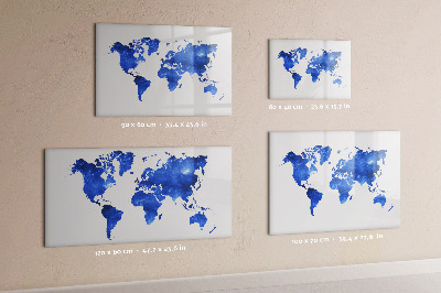 Dry erase board magnetic World map with photo locations